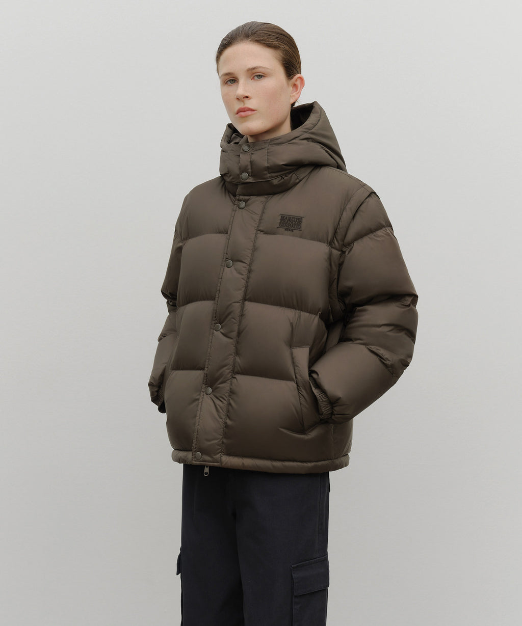 Marithe & Francois Girbaud - Detatchable Down Jacket (Brown) product image 1 | TRAB K-Fashion Australia