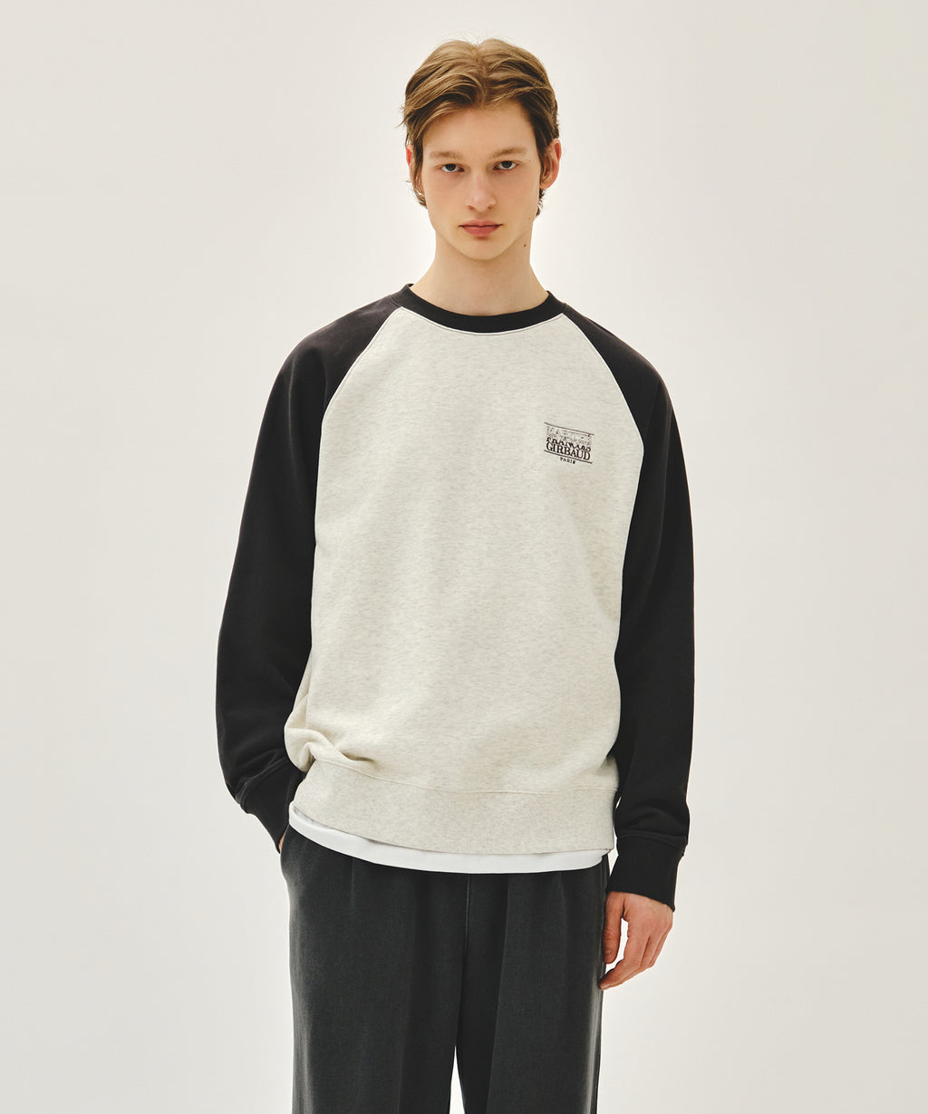 Marithe & Francois Girbaud - Small Classic Logo Color Block Sweatshirt (Charcoal) product image 1 | TRAB K-Fashion Australia