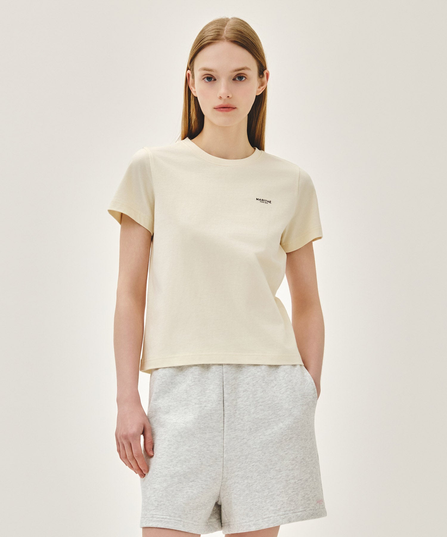 Marithe & Francois Girbaud - Small Regular Logo Tee (Cream) product image 1 | TRAB K-Fashion Australia