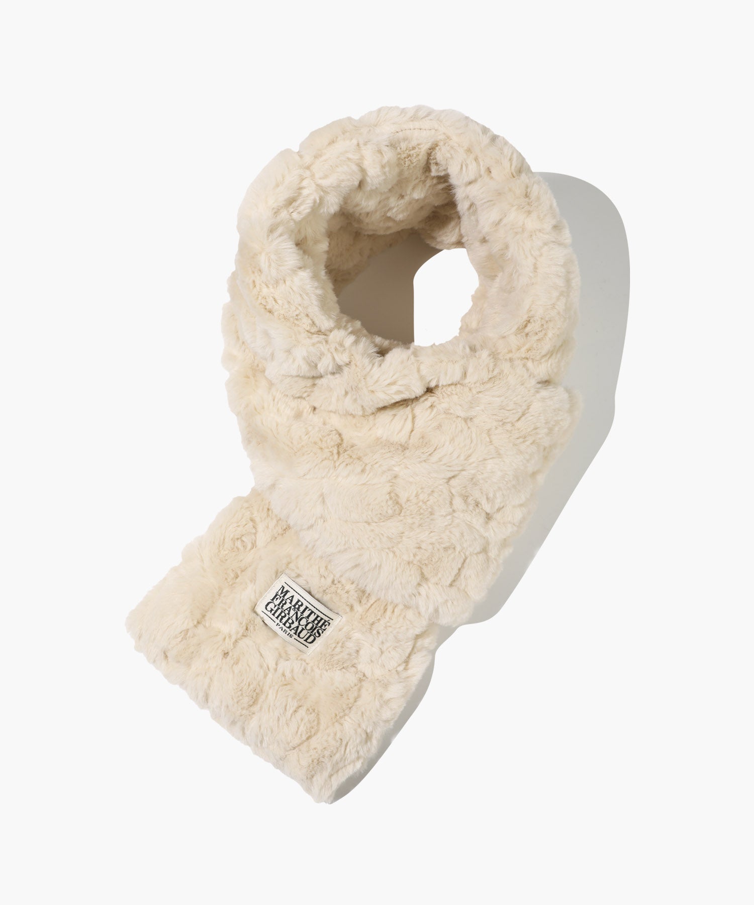 Marithe & Francois Girbaud - Classic Logo Fur Muffler (Light Beige) product image 1 | TRAB K-Fashion Australia