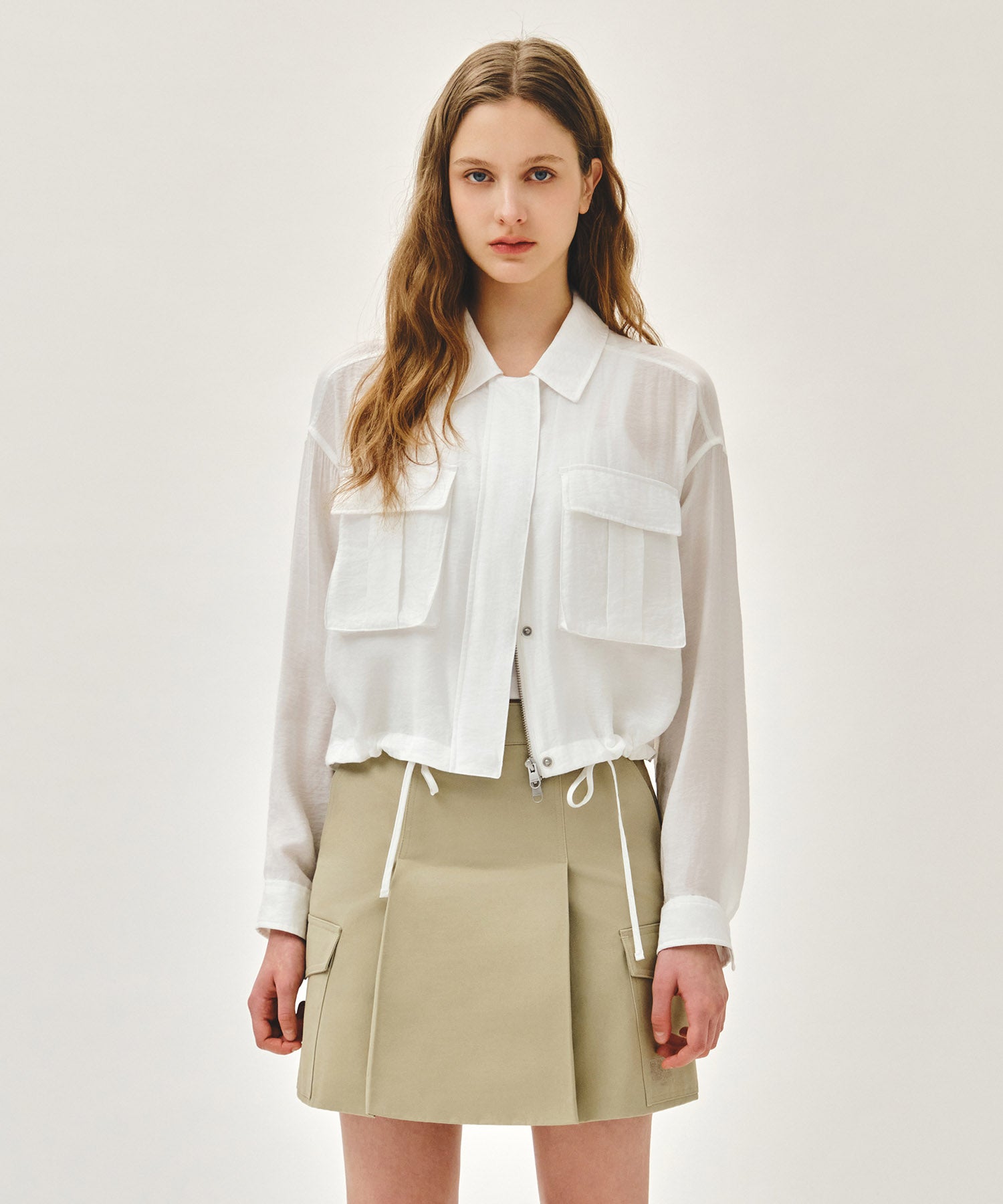 Marithe & Francois Girbaud - Crop Sheer Jacket (White) product image 1 | TRAB K-Fashion Australia