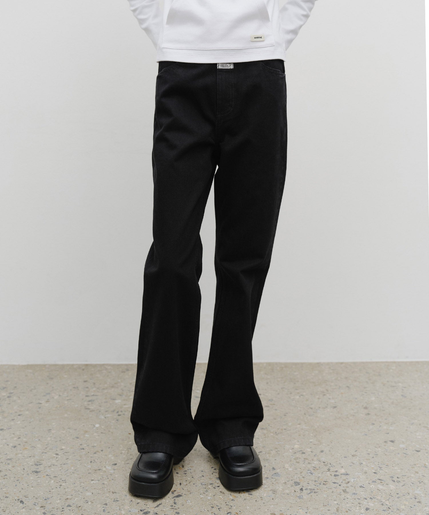 Marithe & Francois Girbaud - Slim Boot-cut Denim Pants (Black) product image 1 | TRAB K-Fashion Australia