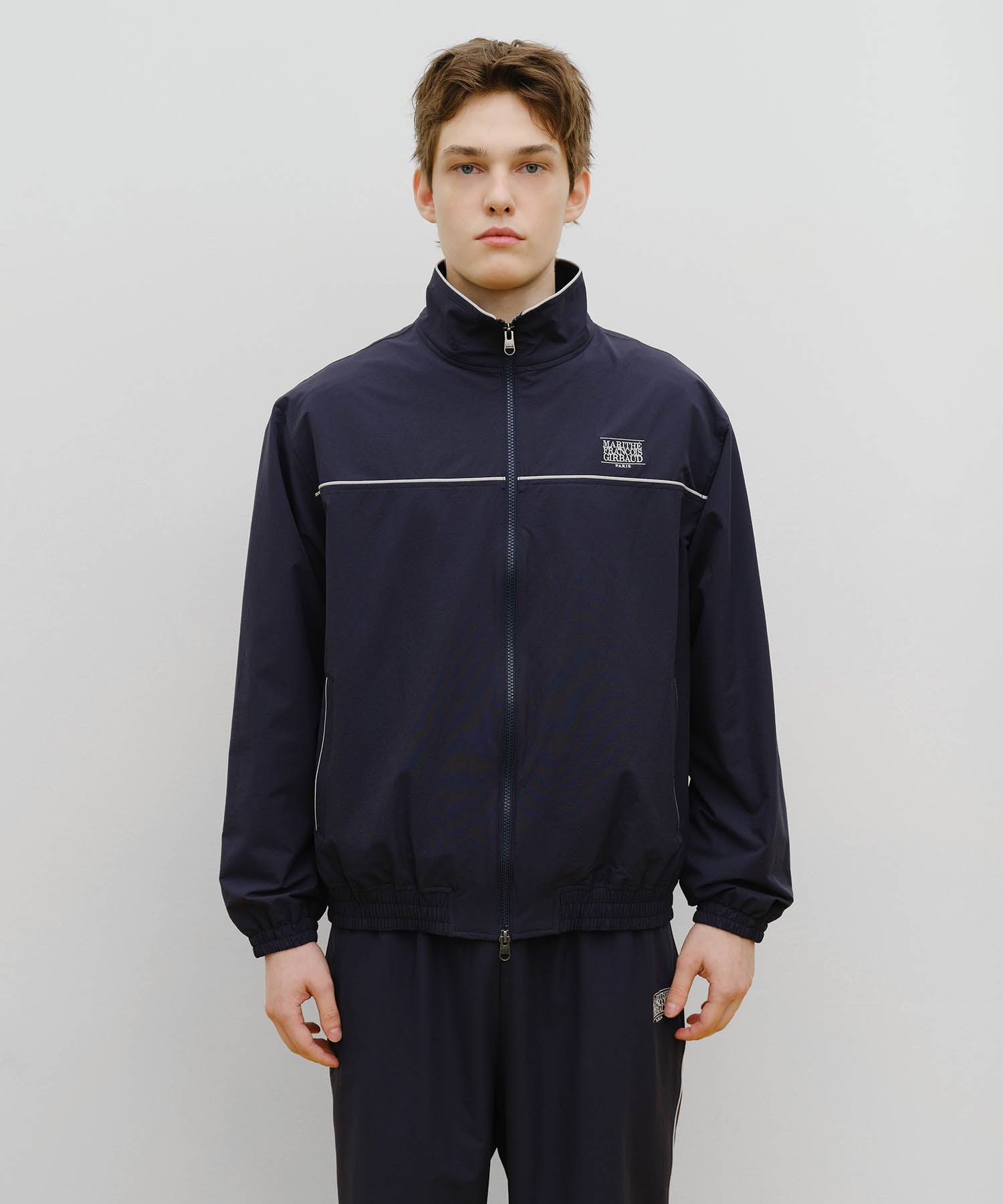 Marithe & Francois Girbaud - Marithe Sport Nylon Track Zip-up Jacket (Navy) product image 1 | TRAB K-Fashion Australia