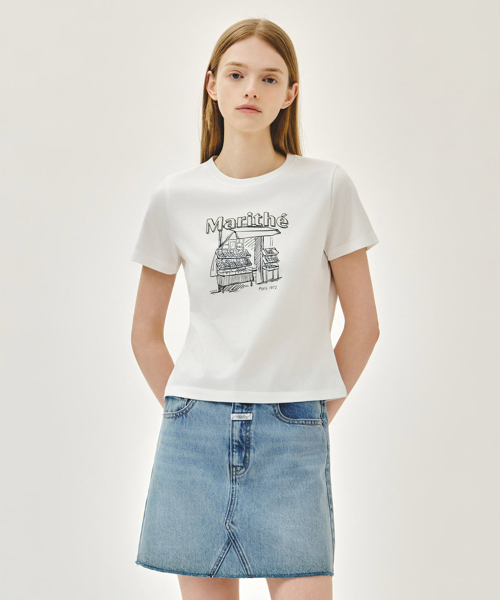 Marithe & Francois Girbaud - French Fruit Shop Graphic Tee (White) product image 1 | TRAB K-Fashion Australia