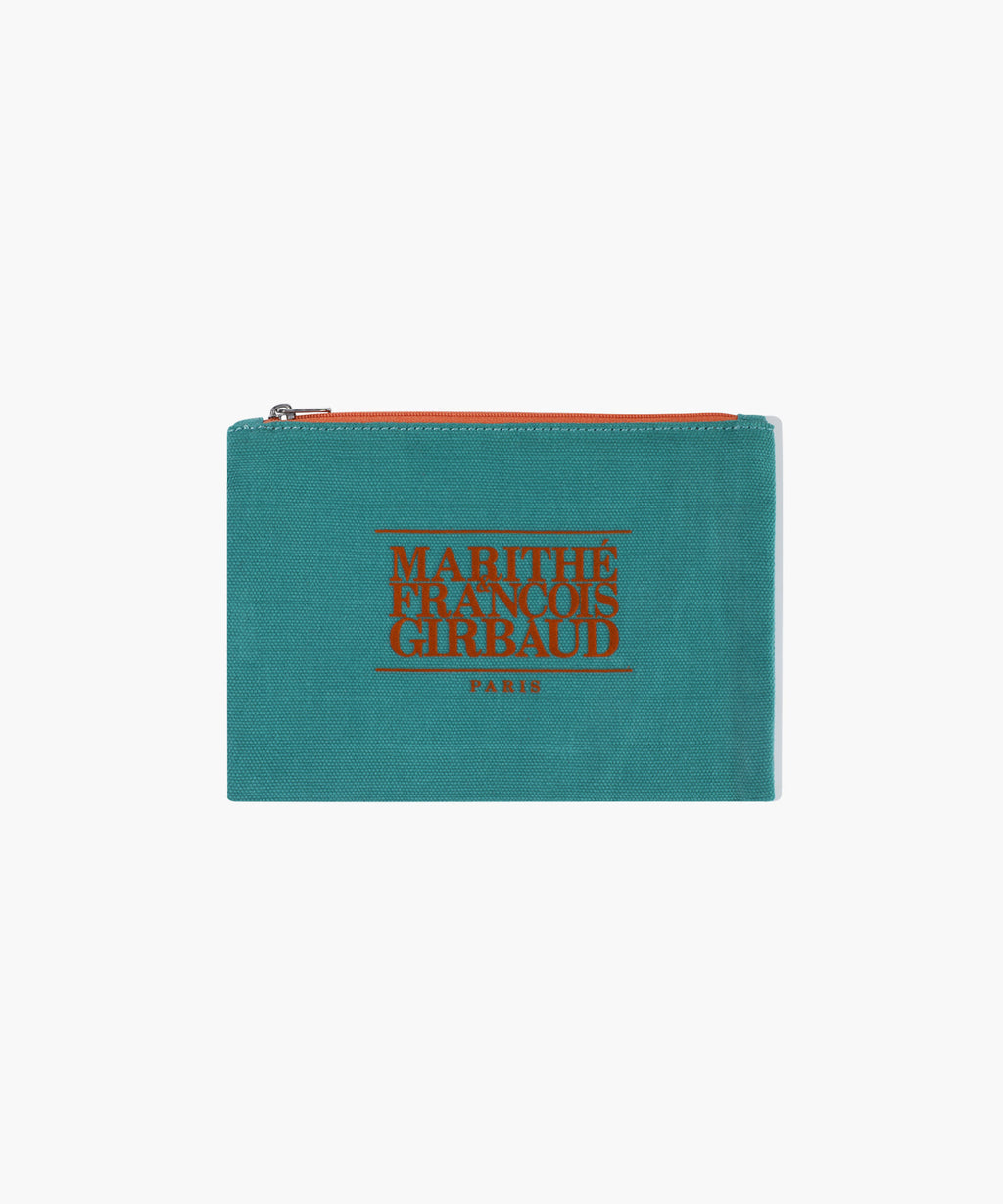 Marithe & Francois Girbaud - Classic Logo Color Cotton Pouch (Teal) product image 1 | TRAB K-Fashion Australia