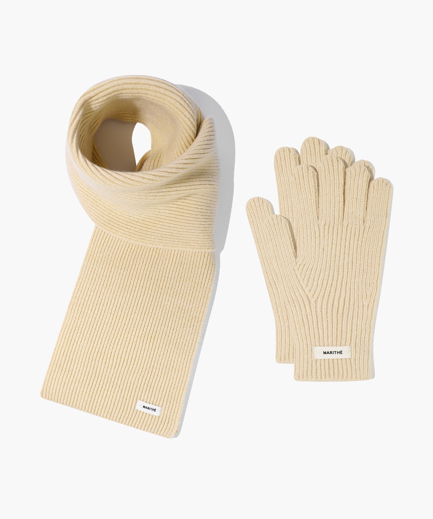 Marithe & Francois Girbaud - Regular Logo Muffler&glove (Beige) product image 1 | TRAB K-Fashion Australia