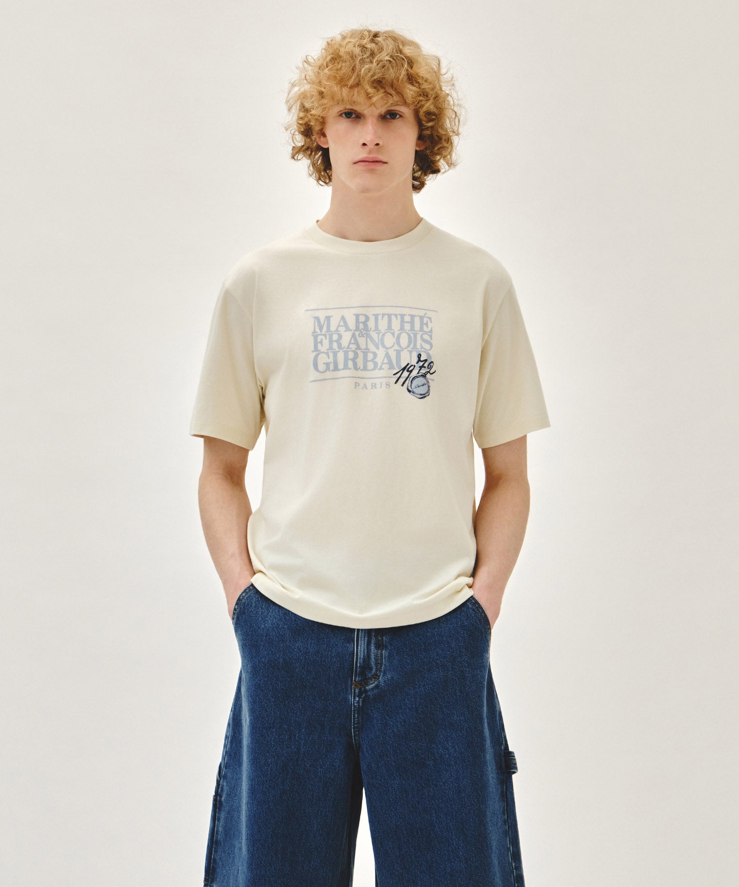 Marithe & Francois Girbaud - Stamp Classic Logo Tee (Cream) product image 1 | TRAB K-Fashion Australia