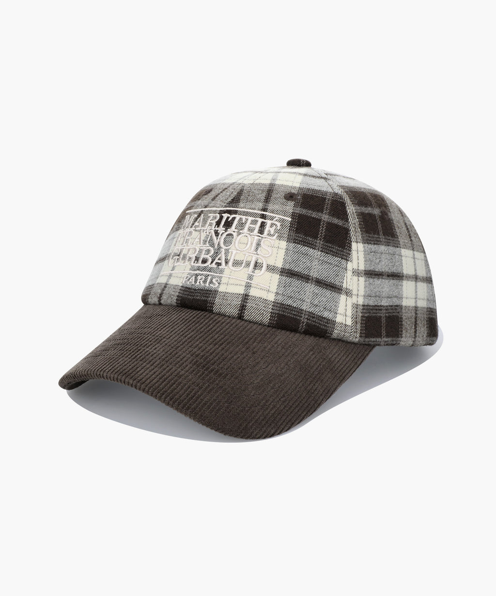 Marithe & Francois Girbaud - Classic Logo Two Tone Check Cap (Brown) product image 1 | TRAB K-Fashion Australia