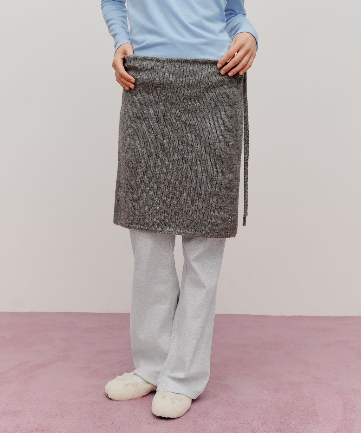 Marithe & Francois Girbaud - Knit Layered Skirt (Melange Gray) product image 1 | TRAB K-Fashion Australia