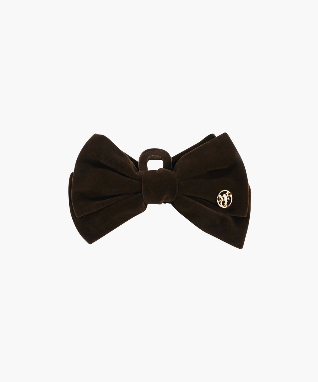 Marithe & Francois Girbaud - Circle Logo Velvet Hair Clip (Brown) product image 1 | TRAB K-Fashion Australia