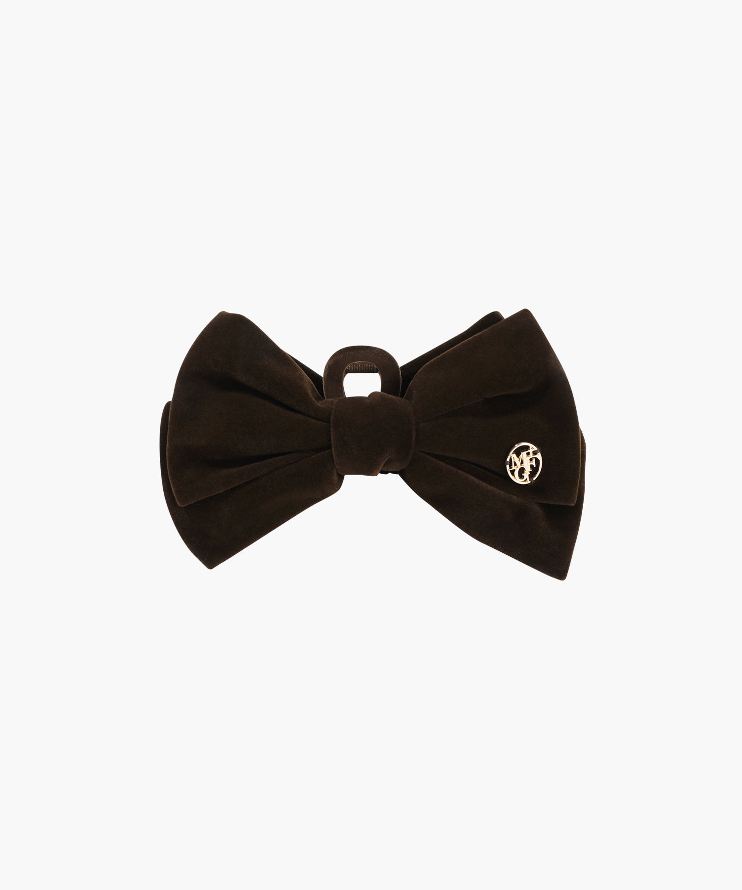 Marithe & Francois Girbaud - Circle Logo Velvet Hair Clip (Brown) product image 1 | TRAB K-Fashion Australia
