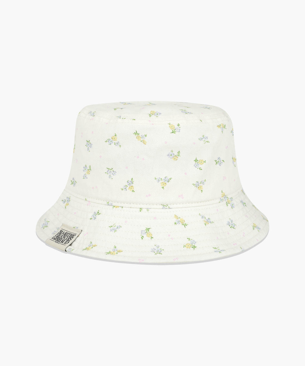 Marithe & Francois Girbaud - Classic Logo Flower Bucket Hat (Ivory) product image 1 | TRAB K-Fashion Australia