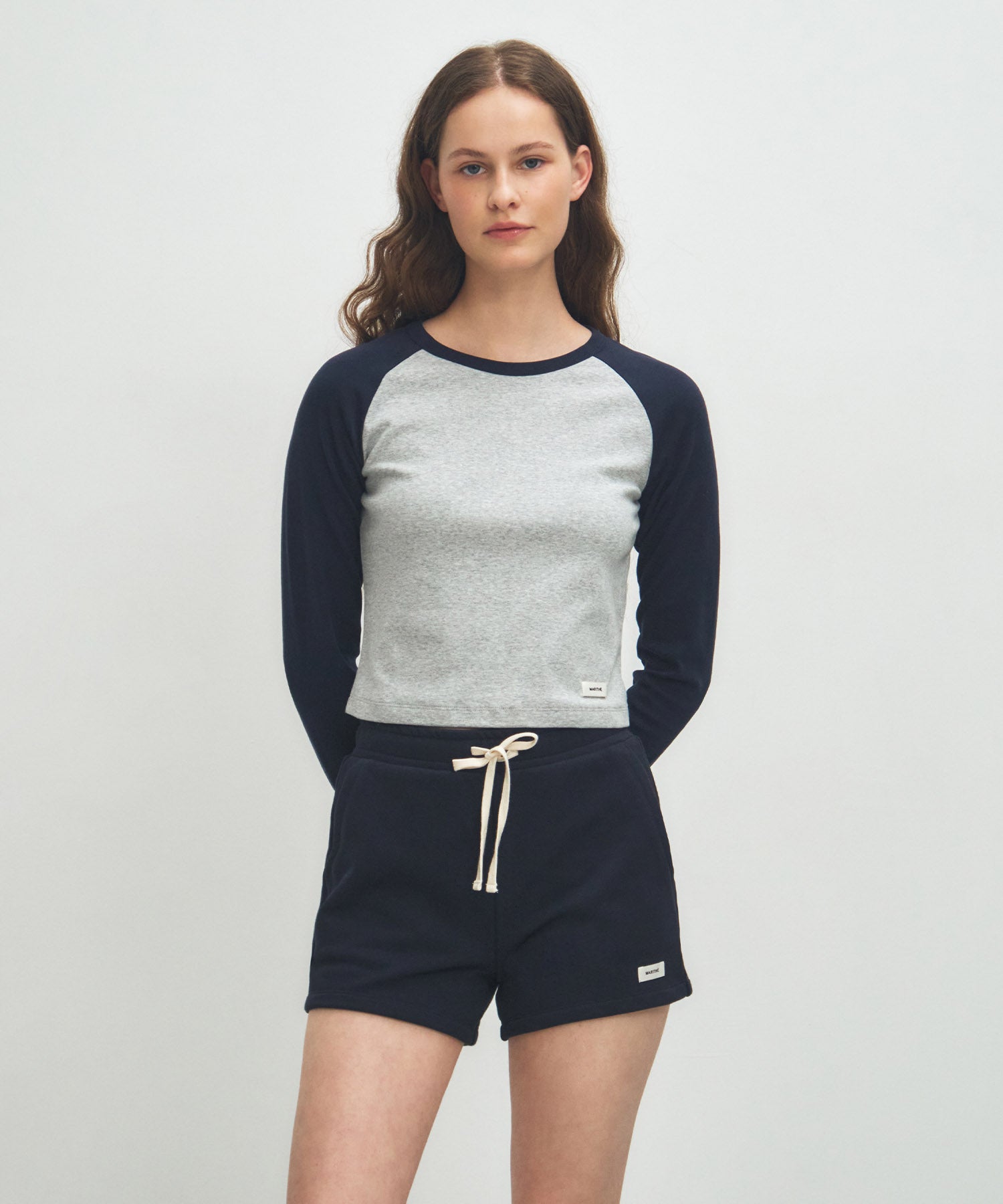 Marithe & Francois Girbaud - Basic Crop Long Sleeve (Heather Gray) product image 1 | TRAB K-Fashion Australia