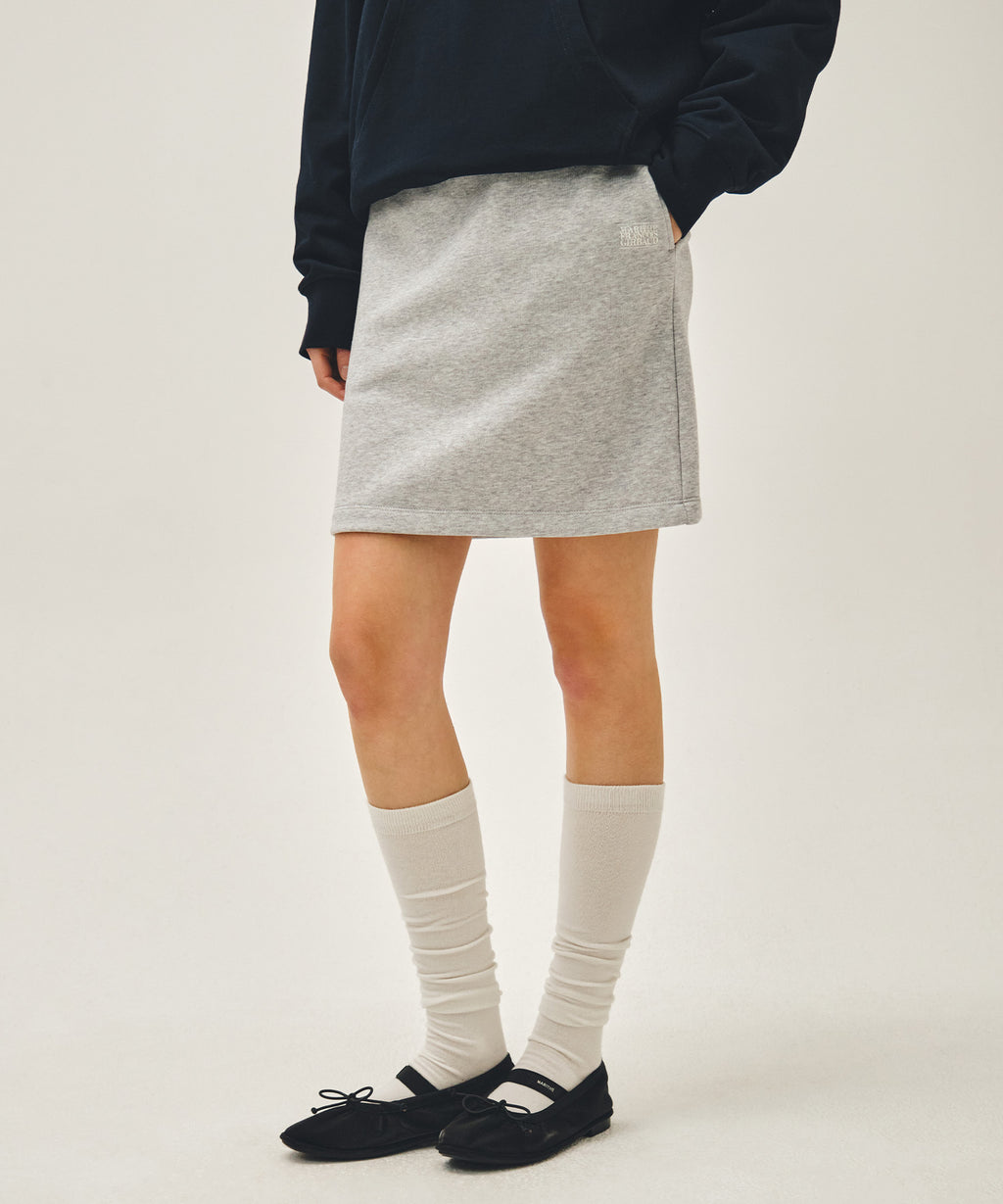 Marithe & Francois Girbaud - Vintage Classic Logo Sweat Mini Skirt (Heather Gray) product image 3 | TRAB K-Fashion Australia