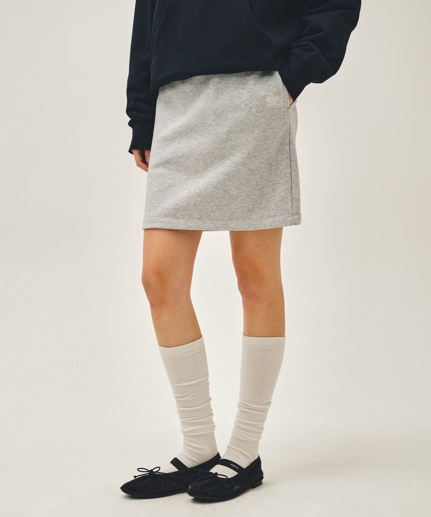 Marithe & Francois Girbaud - Vintage Classic Logo Sweat Mini Skirt (Heather Gray) product image 3 | TRAB K-Fashion Australia