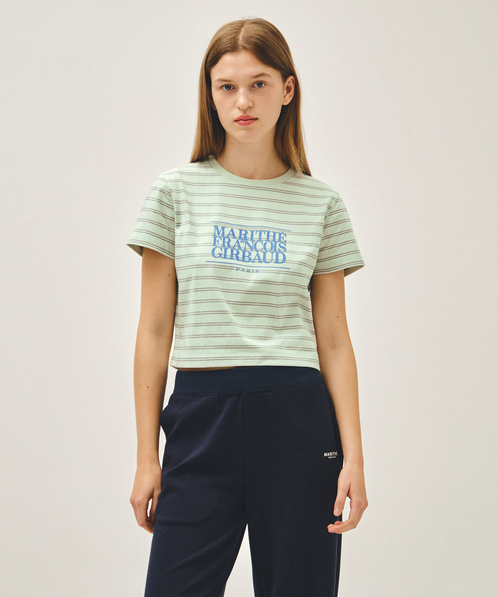 Marithe & Francois Girbaud - Classic Logo Crop Tee (Light Mint) product image 1 | TRAB K-Fashion Australia