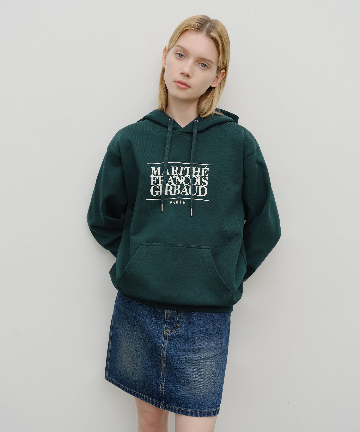 Marithe & Francois Girbaud - Classic Logo Hoodie (Dark Teal) product image 1 | TRAB K-Fashion Australia