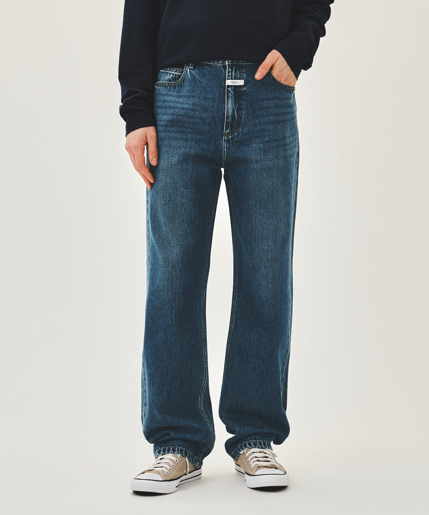 Marithe & Francois Girbaud - New M Slim Straight Denim Pants (Dark Blue) product image 1 | TRAB K-Fashion Australia