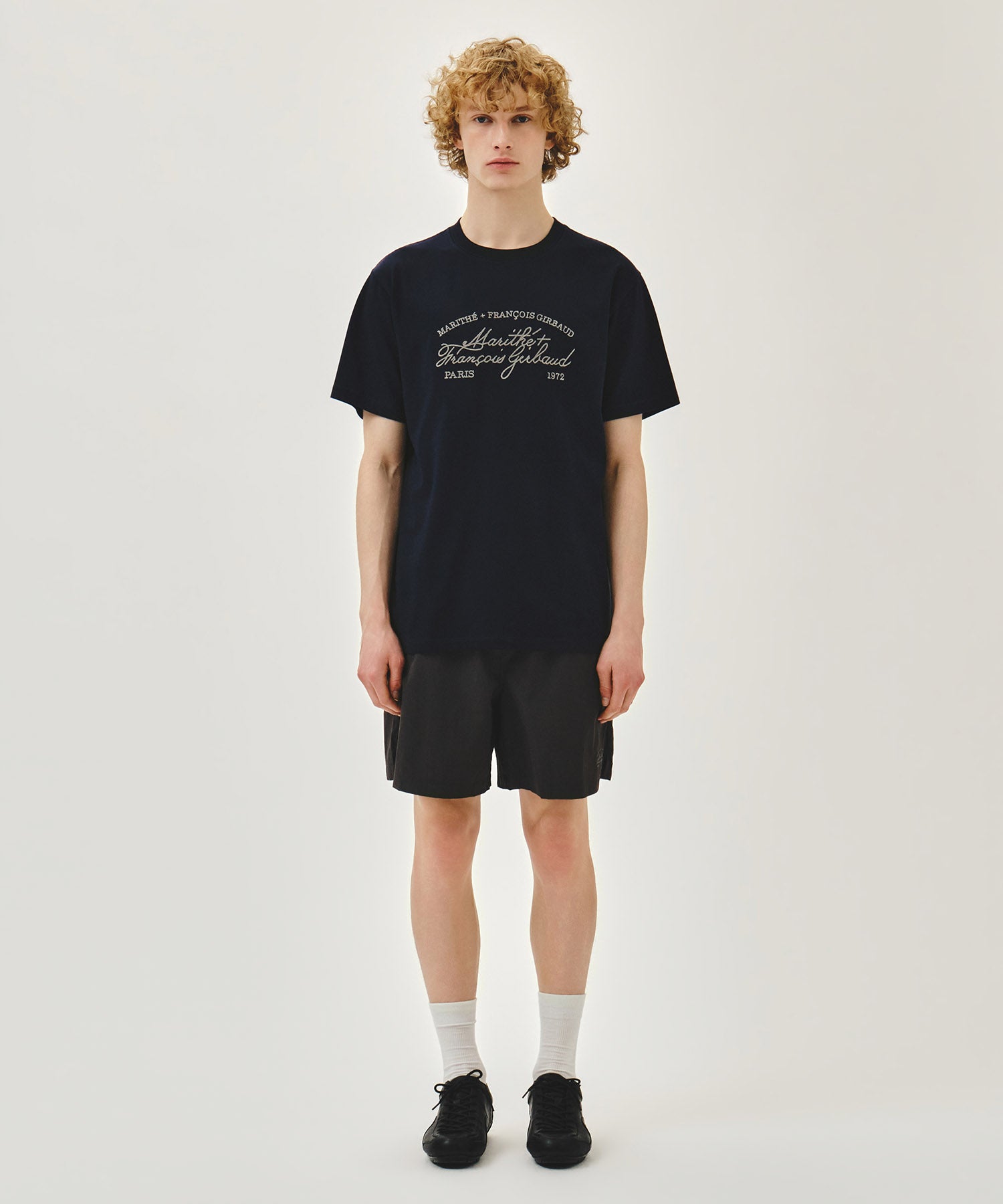 Marithe & Francois Girbaud - Logo Tee+nylon Shorts Set-up (Navy) product image 1 | TRAB K-Fashion Australia