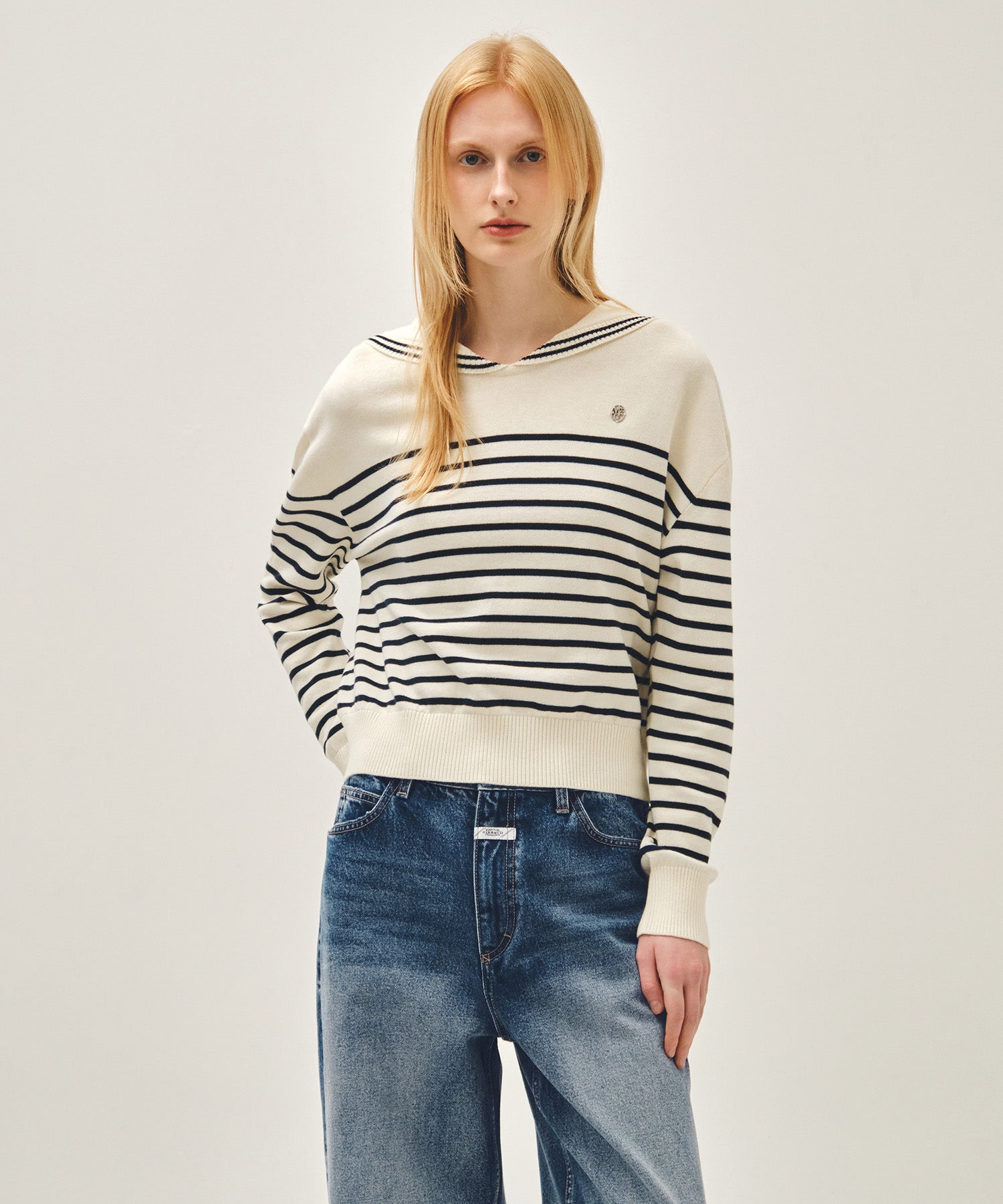 Marithe & Francois Girbaud - Sailor Knit Pullover (Ivory) product image 4 | TRAB K-Fashion Australia