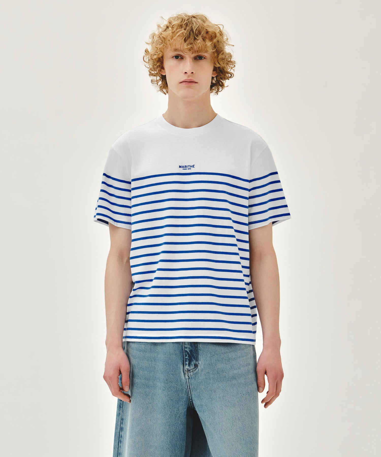 Marithe & Francois Girbaud - Block Stripe Tee (Blue) product image 1 | TRAB K-Fashion Australia