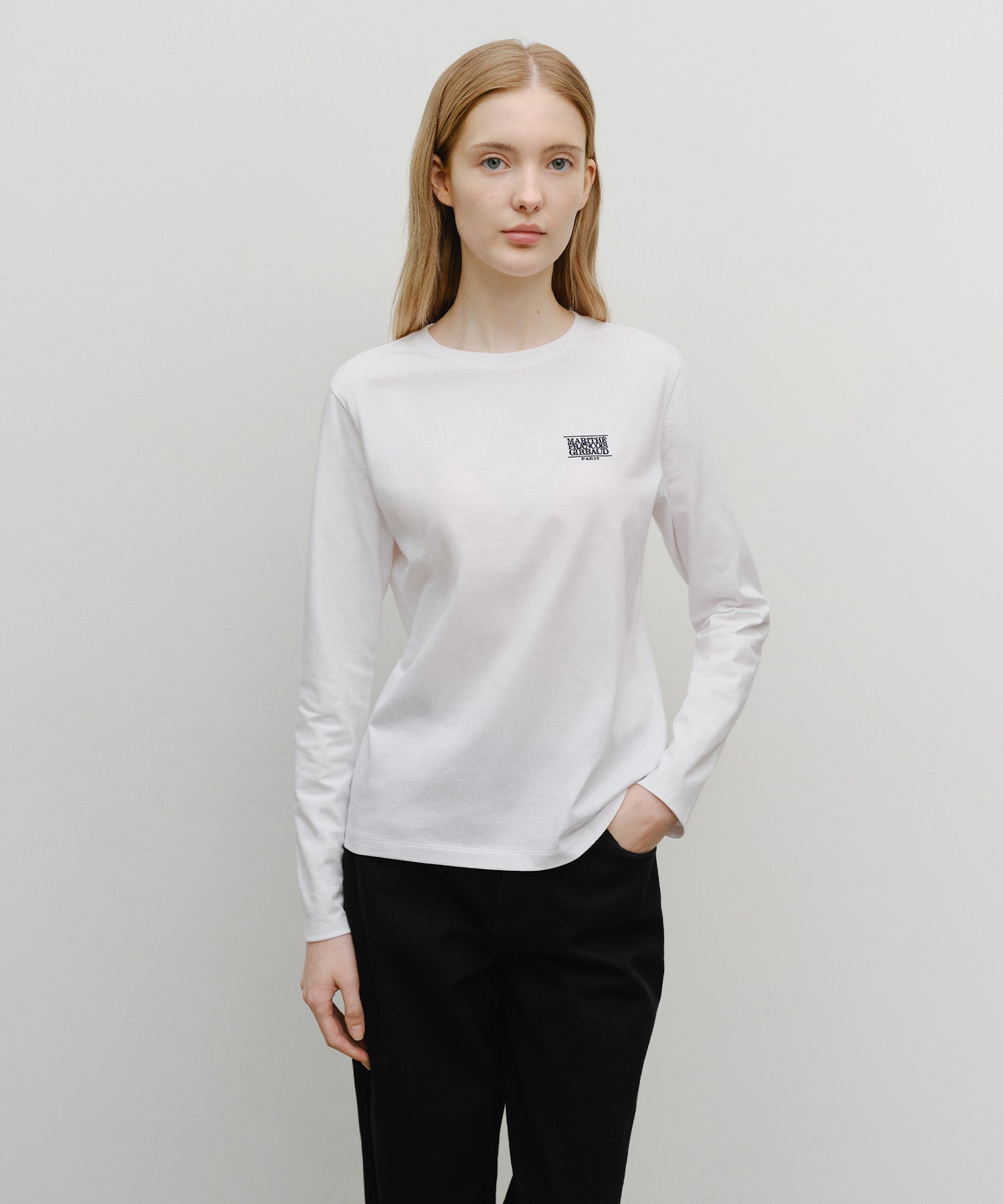 Marithe & Francois Girbaud - Classic Logo Long Sleeve (White) product image 1 | TRAB K-Fashion Australia