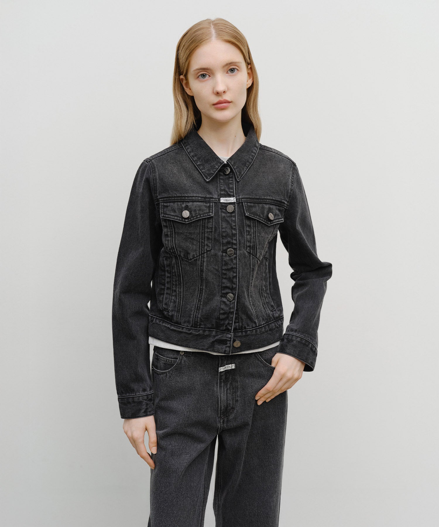 Marithe & Francois Girbaud - Denim Trucker Jacket (Black) product image 1 | TRAB K-Fashion Australia