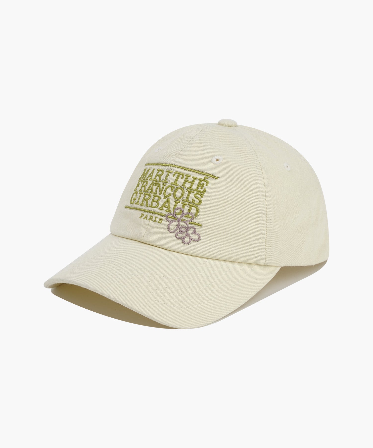 Marithe & Francois Girbaud - Classic Logo Flower Stitched Cap (Cream) product image 1 | TRAB K-Fashion Australia