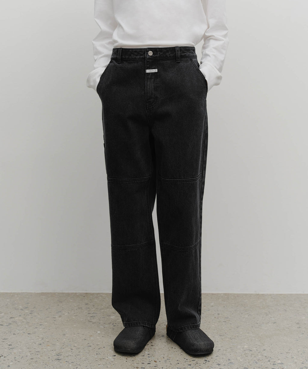 Marithe & Francois Girbaud - Double Knee Carpenter Denim Pants (Black) product image 1 | TRAB K-Fashion Australia