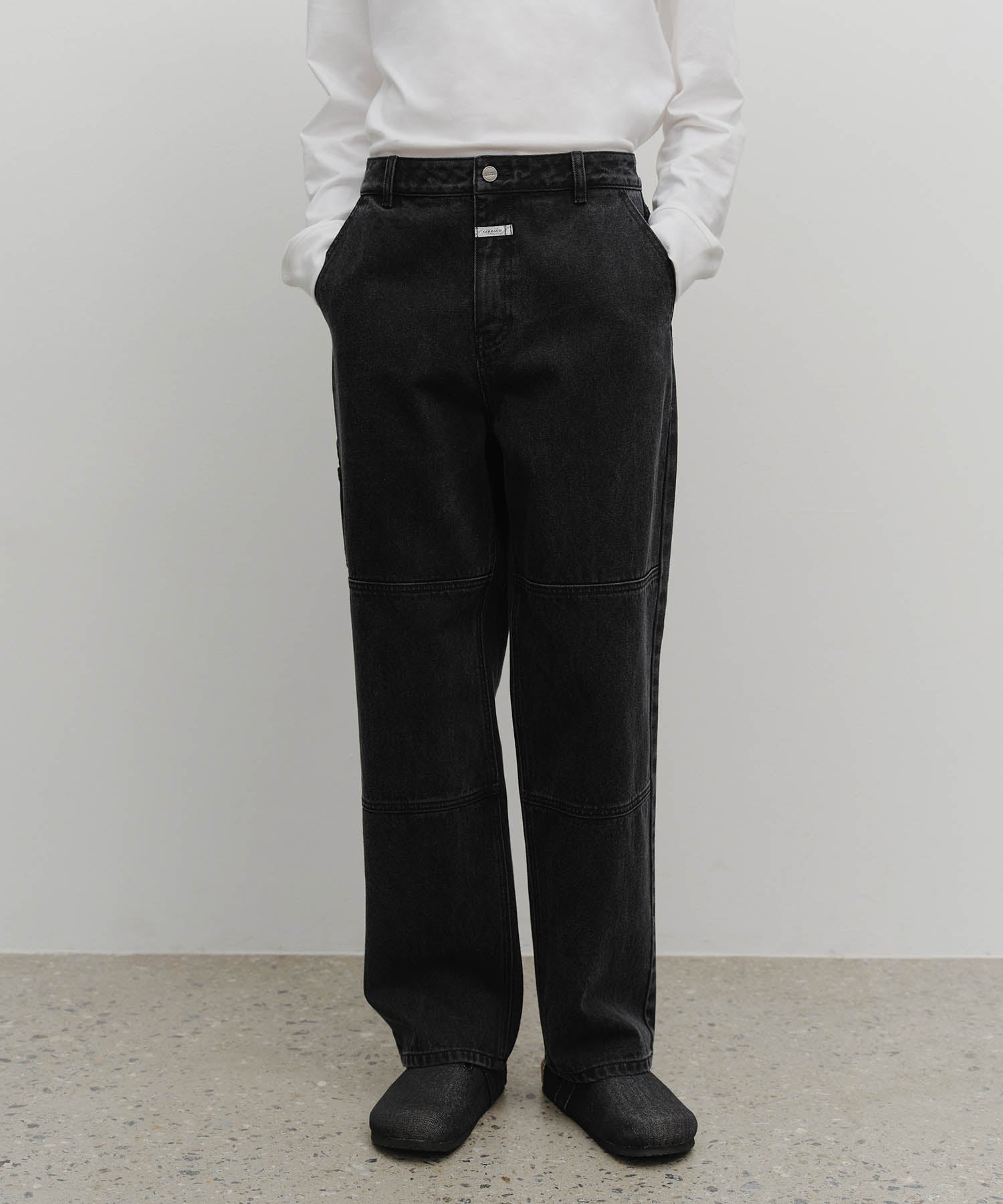 Marithe & Francois Girbaud - Double Knee Carpenter Denim Pants (Black) product image 1 | TRAB K-Fashion Australia