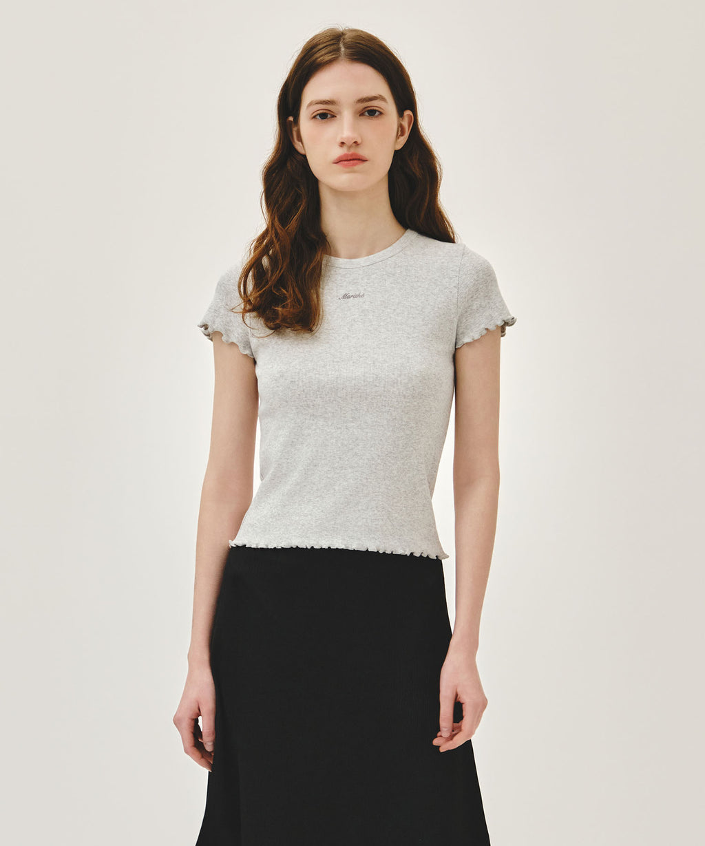Marithe & Francois Girbaud - Rib Point Tee (Light Heather Gray) product image 1 | TRAB K-Fashion Australia