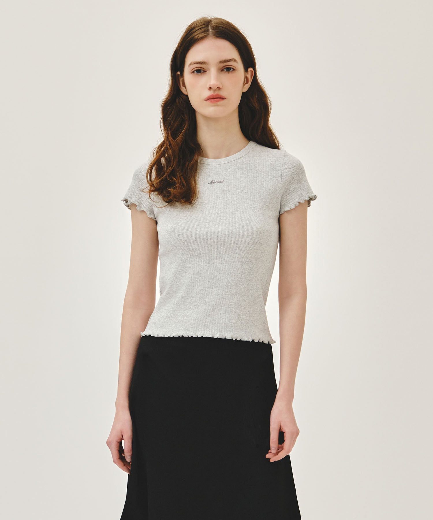 Marithe & Francois Girbaud - Rib Point Tee (Light Heather Gray) product image 1 | TRAB K-Fashion Australia