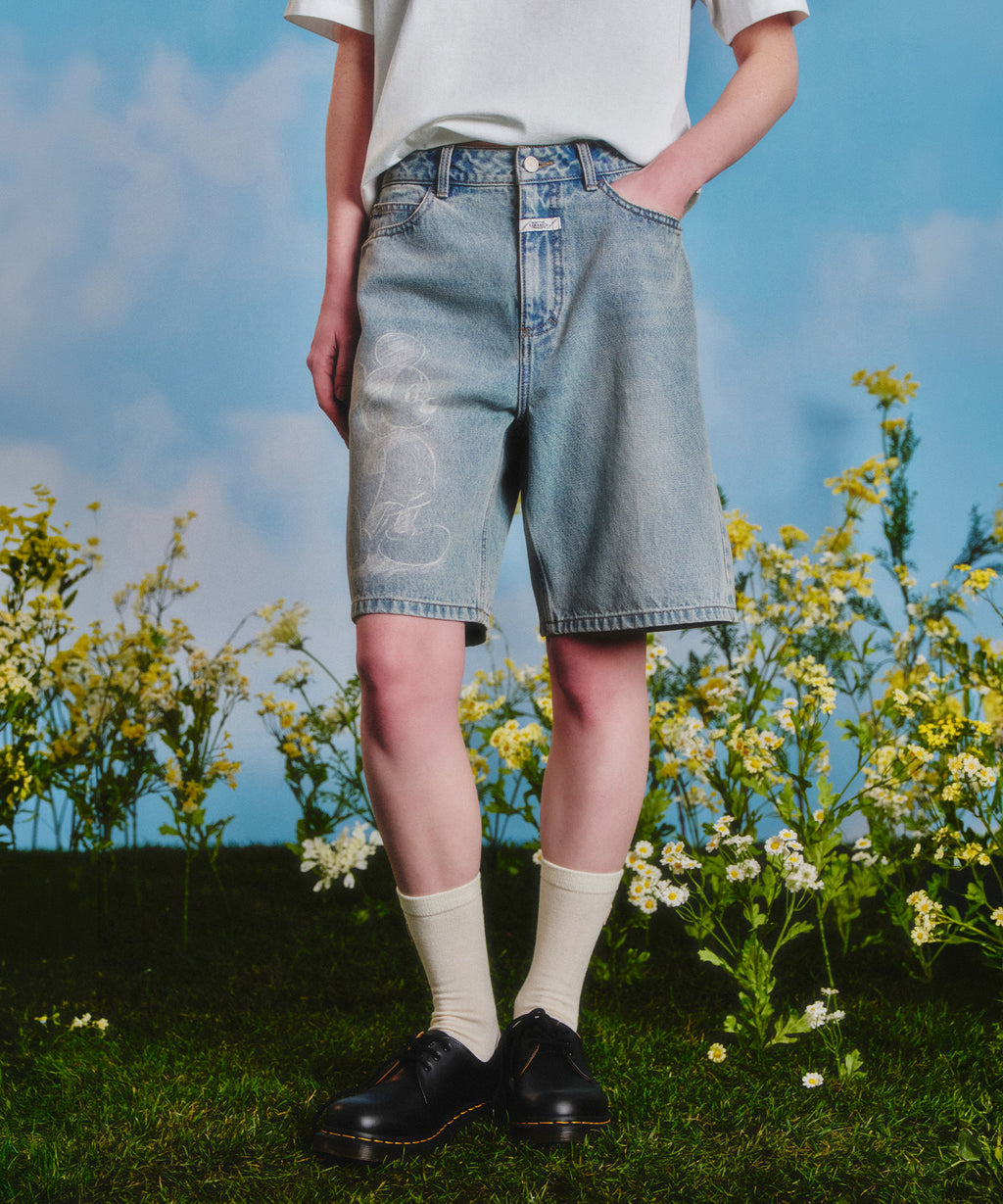 Marithe & Francois Girbaud - Mickey_w Bermuda Denim Pants (Light Blue) product image 1 | TRAB K-Fashion Australia