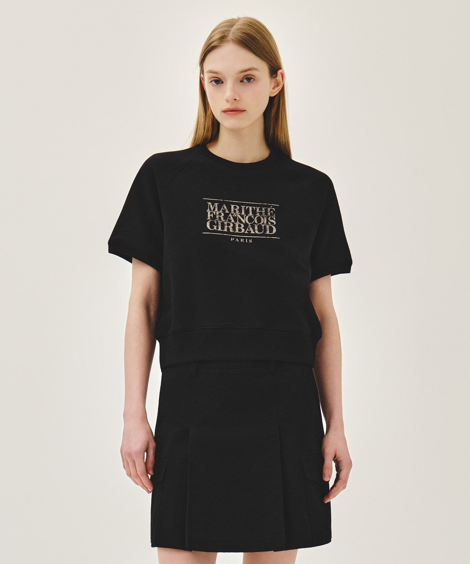 Marithe & Francois Girbaud - Vintage Classic Logo Half Sweatshirt (Black) product image 1 | TRAB K-Fashion Australia