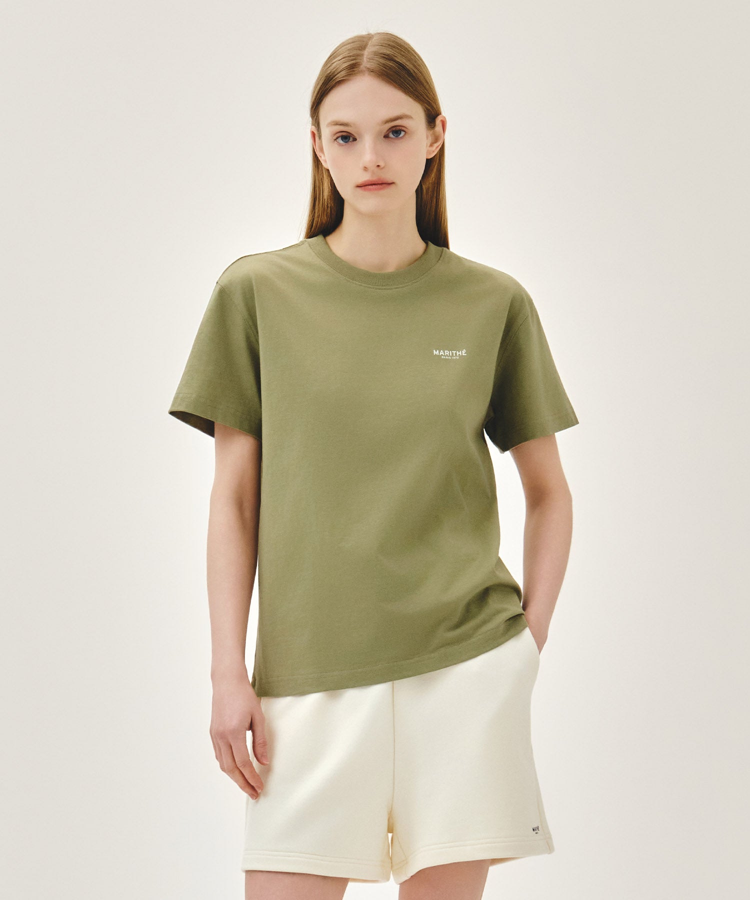Marithe & Francois Girbaud - Small Regular Logo Tee (Khaki) product image 1 | TRAB K-Fashion Australia