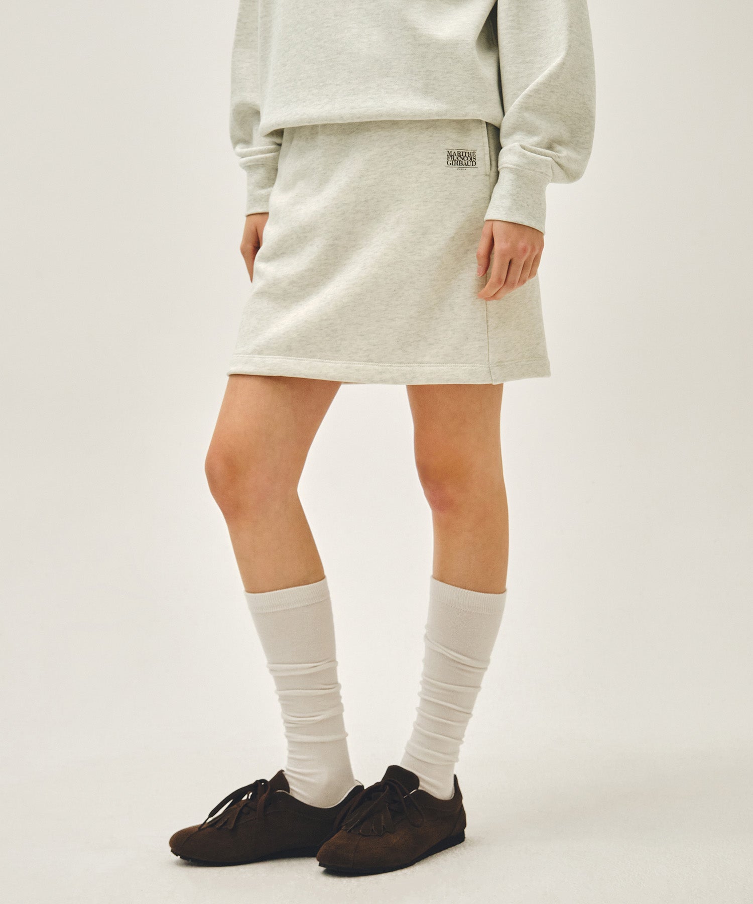 Marithe & Francois Girbaud - Vintage Classic Logo Sweat Mini Skirt (Oatmeal) product image 5 | TRAB K-Fashion Australia