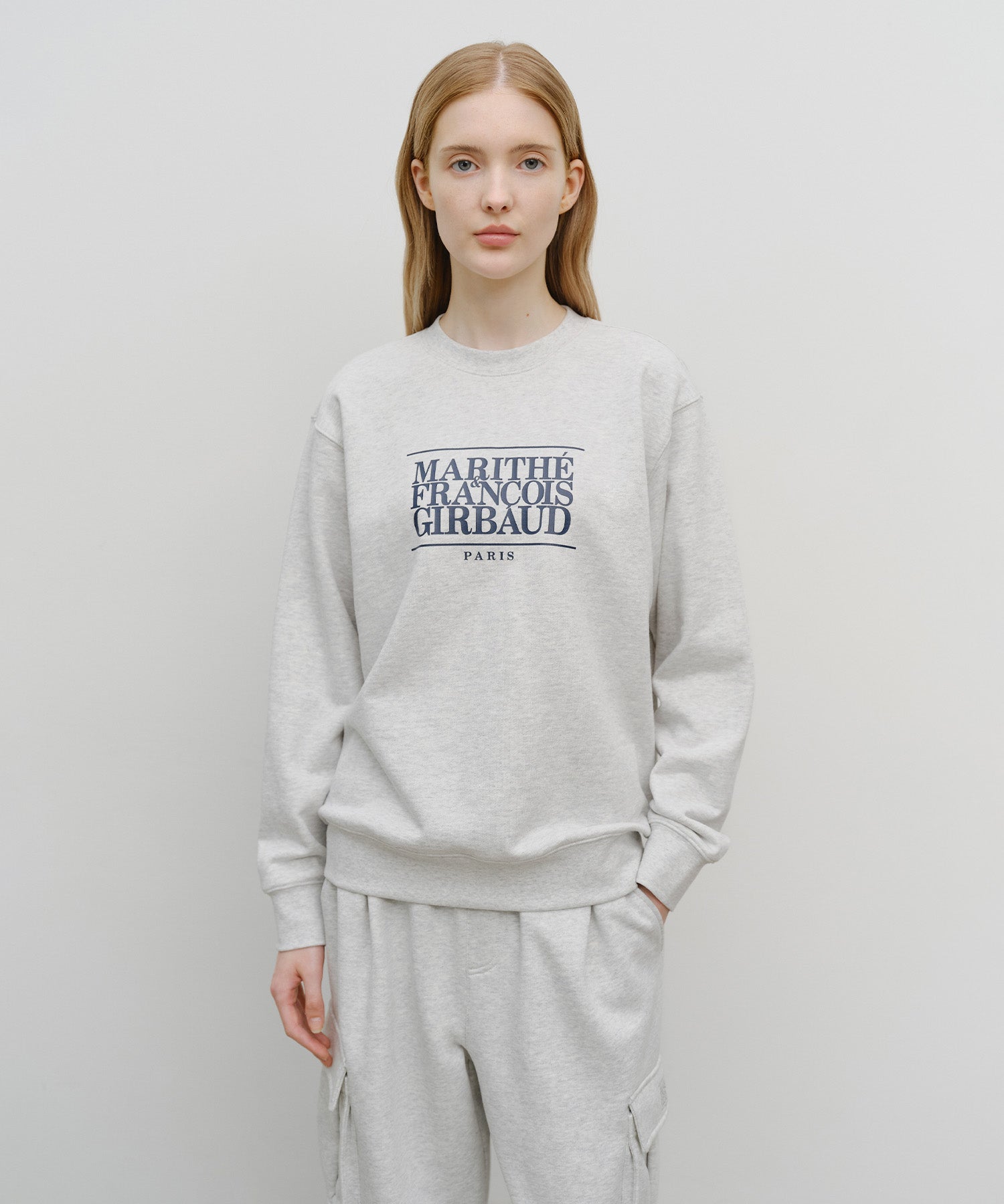 Marithe & Francois Girbaud - Classic Logo Sweatshirt (Light Heather Gray) product image 1 | TRAB K-Fashion Australia