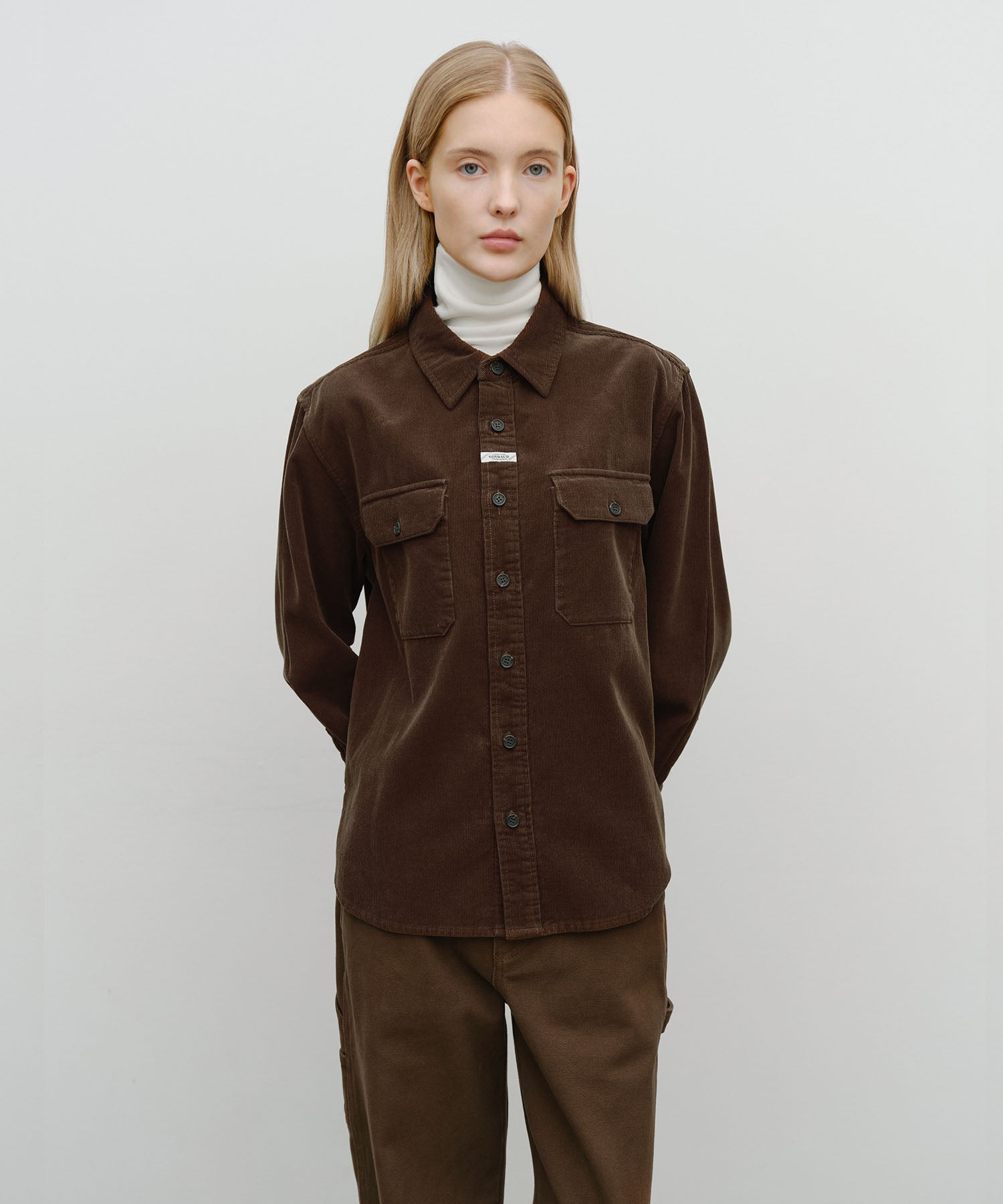 Marithe & Francois Girbaud - Classic Corduroy Shirt (Dark Brown) product image 1 | TRAB K-Fashion Australia