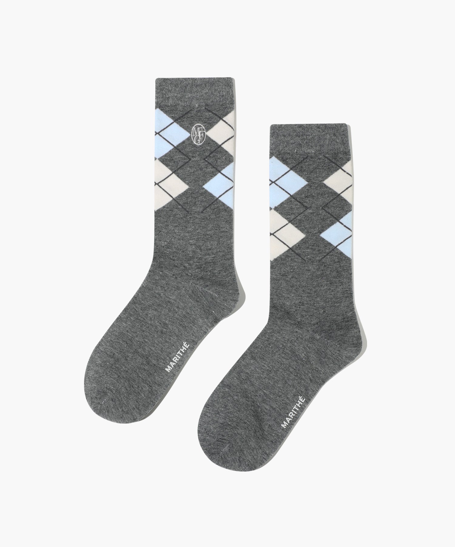 Marithe & Francois Girbaud - Circle Logo Argyle Socks (Heather Gray) product image 1 | TRAB K-Fashion Australia