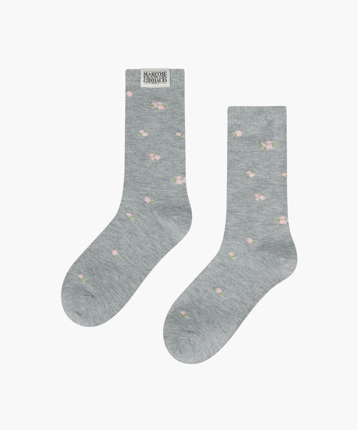 Marithe & Francois Girbaud - Flower Jacquard Socks (Melange Gray) product image 1 | TRAB K-Fashion Australia