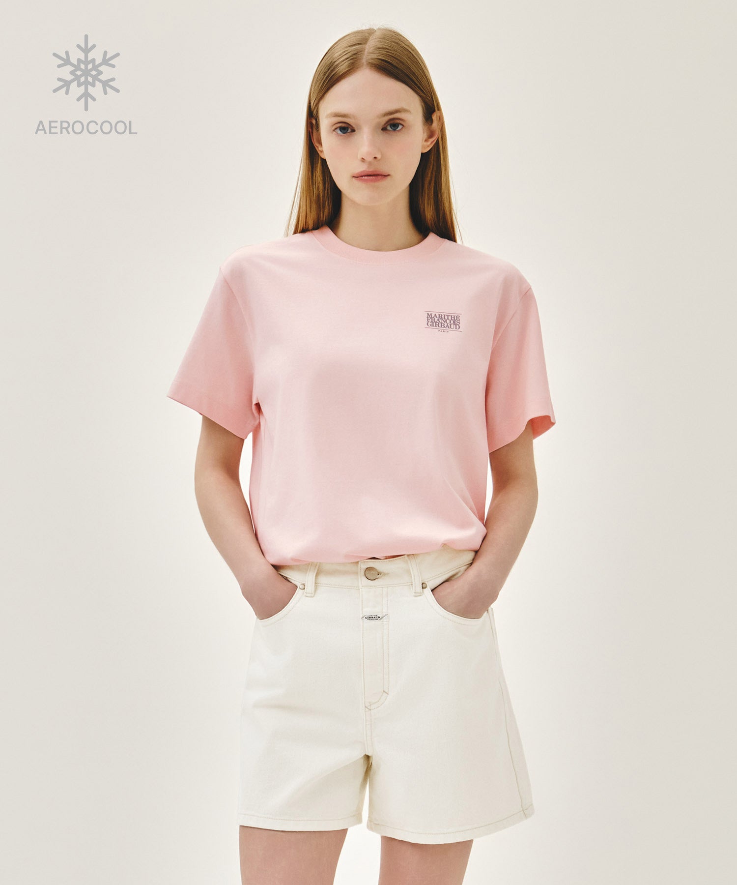 Marithe & Francois Girbaud - Aerocool Small Classic Logo Tee (Pink) product image 1 | TRAB K-Fashion Australia