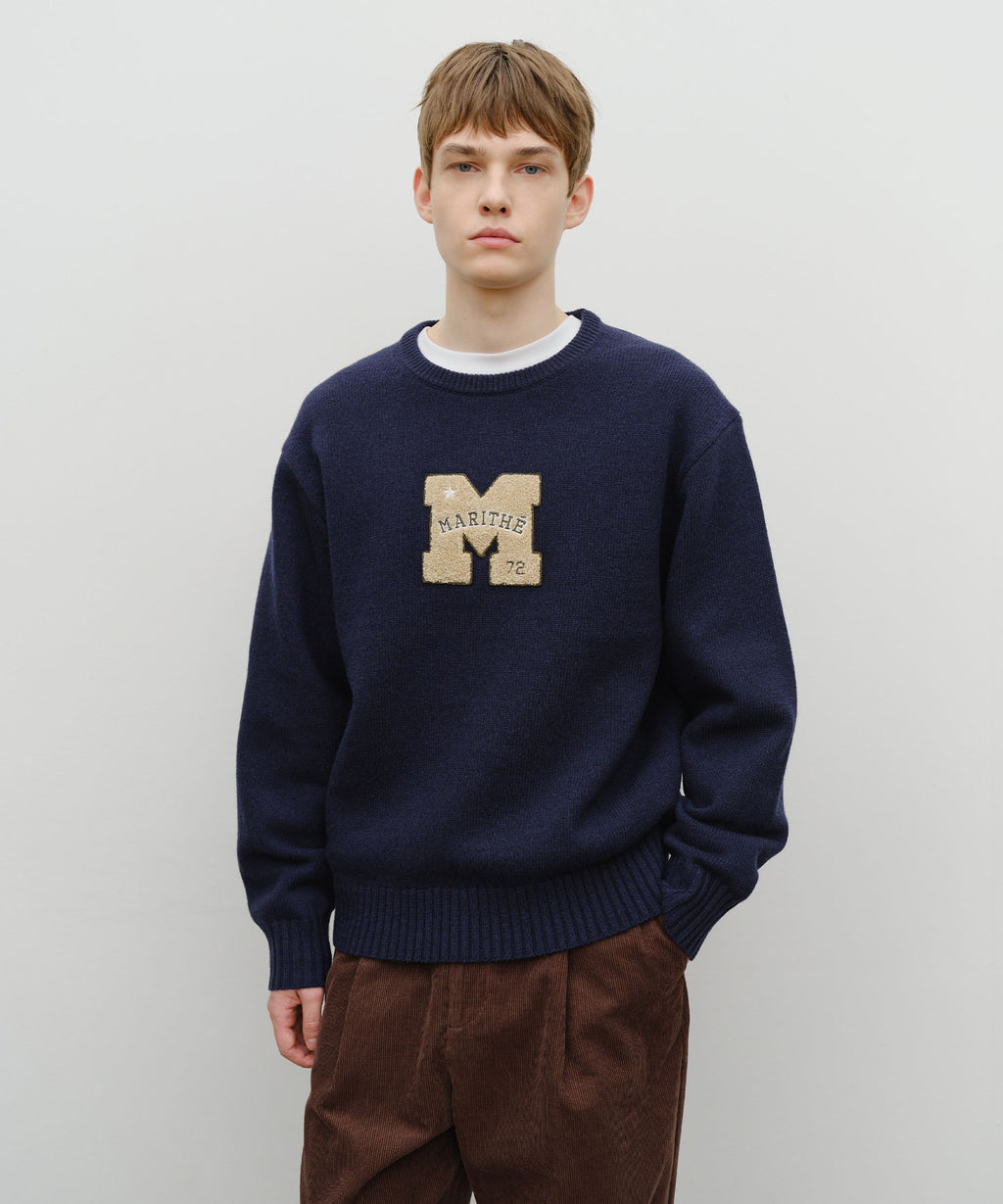 Marithe & Francois Girbaud - Applique Knit Pullover (Navy) product image 1 | TRAB K-Fashion Australia