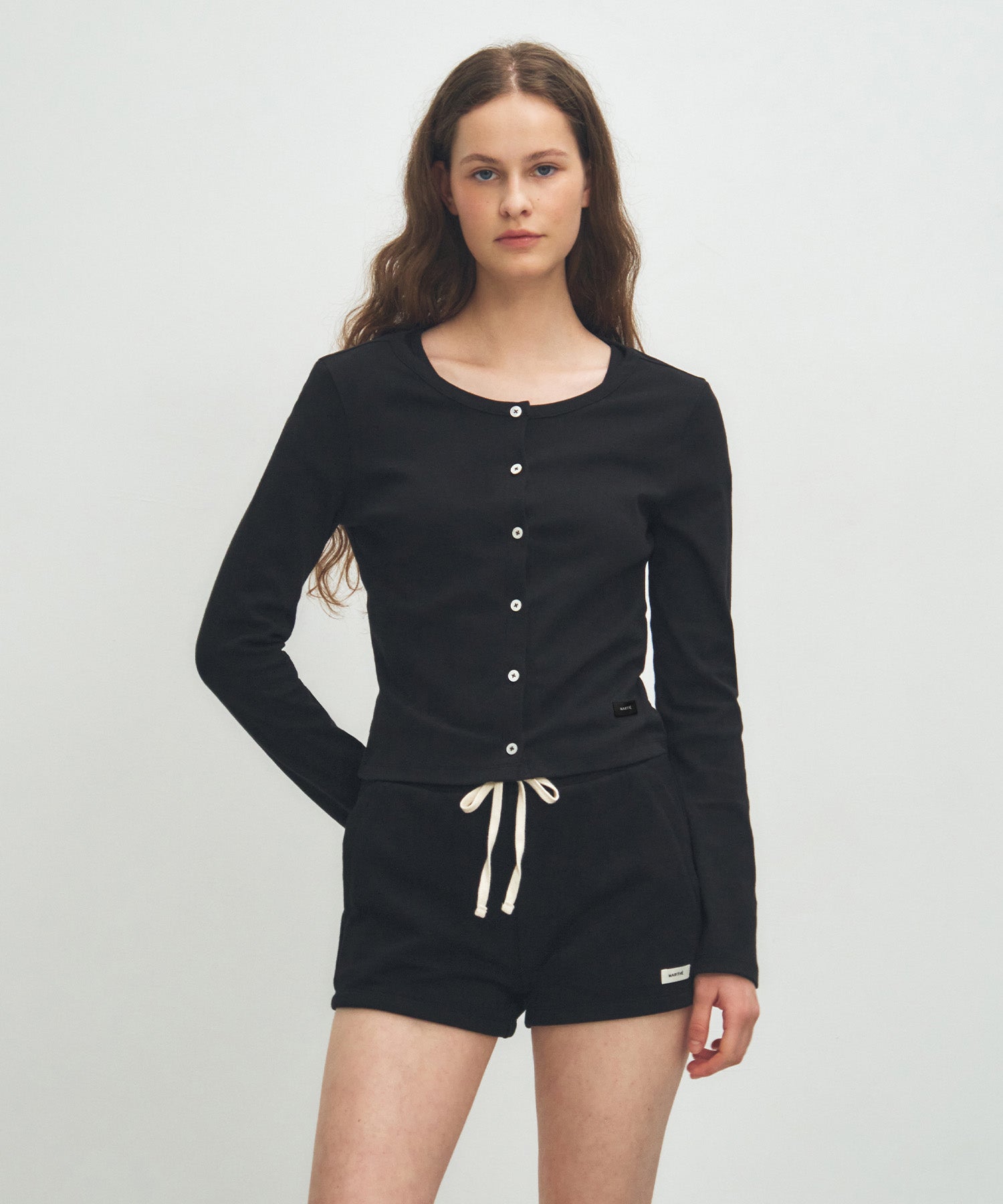 Marithe & Francois Girbaud - Basic Cotton Cardigan (Black) product image 1 | TRAB K-Fashion Australia