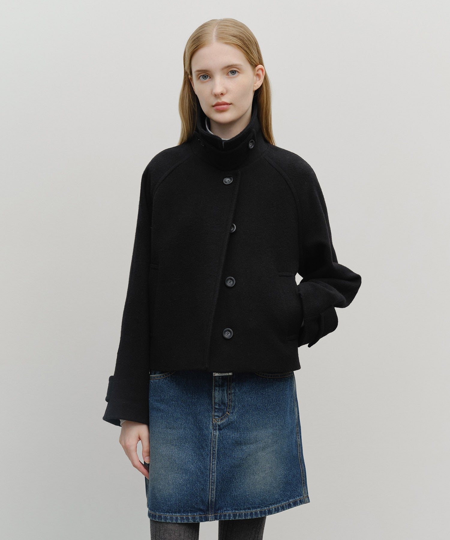 Marithe & Francois Girbaud - Oversized Crop Coat (Black) product image 1 | TRAB K-Fashion Australia