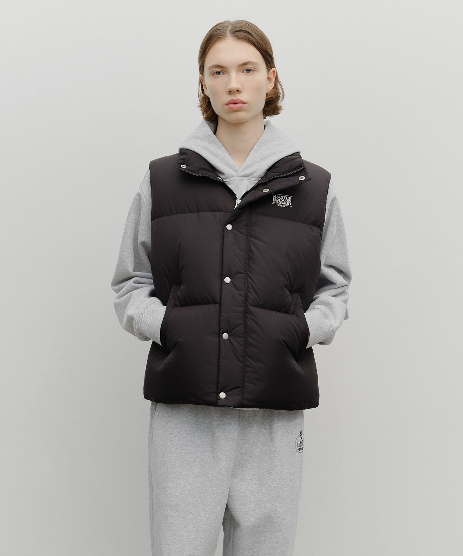 Marithe & Francois Girbaud - Classic Logo Down Vest (Black) product image 1 | TRAB K-Fashion Australia