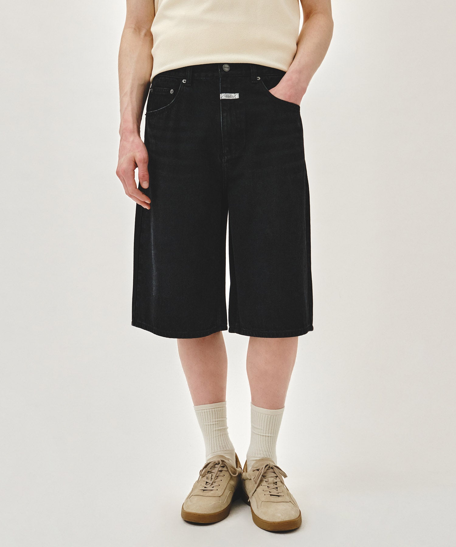 Marithe & Francois Girbaud - Bermuda Denim Pants (Black) product image 1 | TRAB K-Fashion Australia
