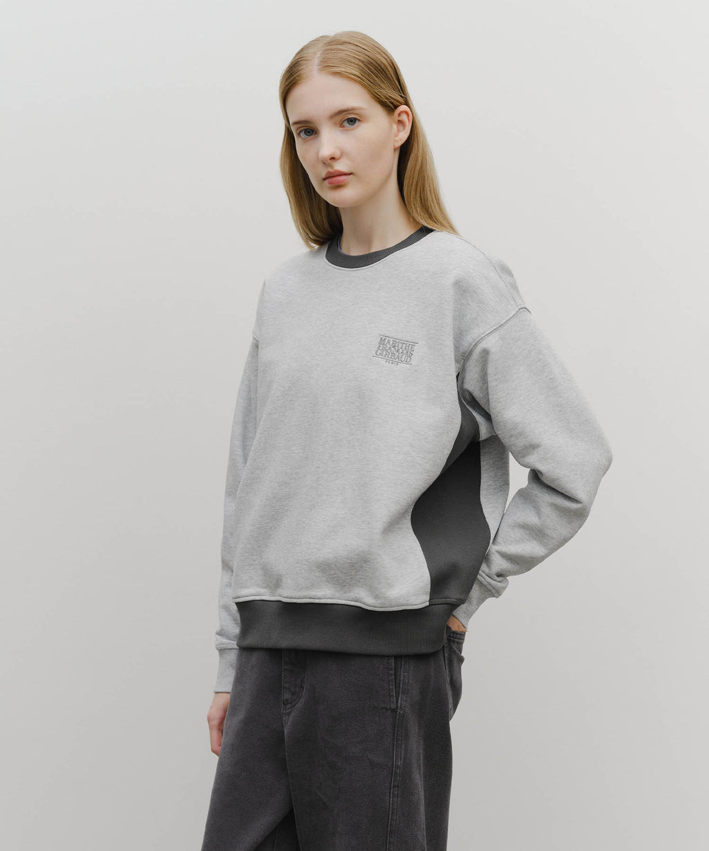 Marithe & Francois Girbaud - Classic Logo Side Color Block Sweatshirt (Heather Gray) product image 1 | TRAB K-Fashion Australia