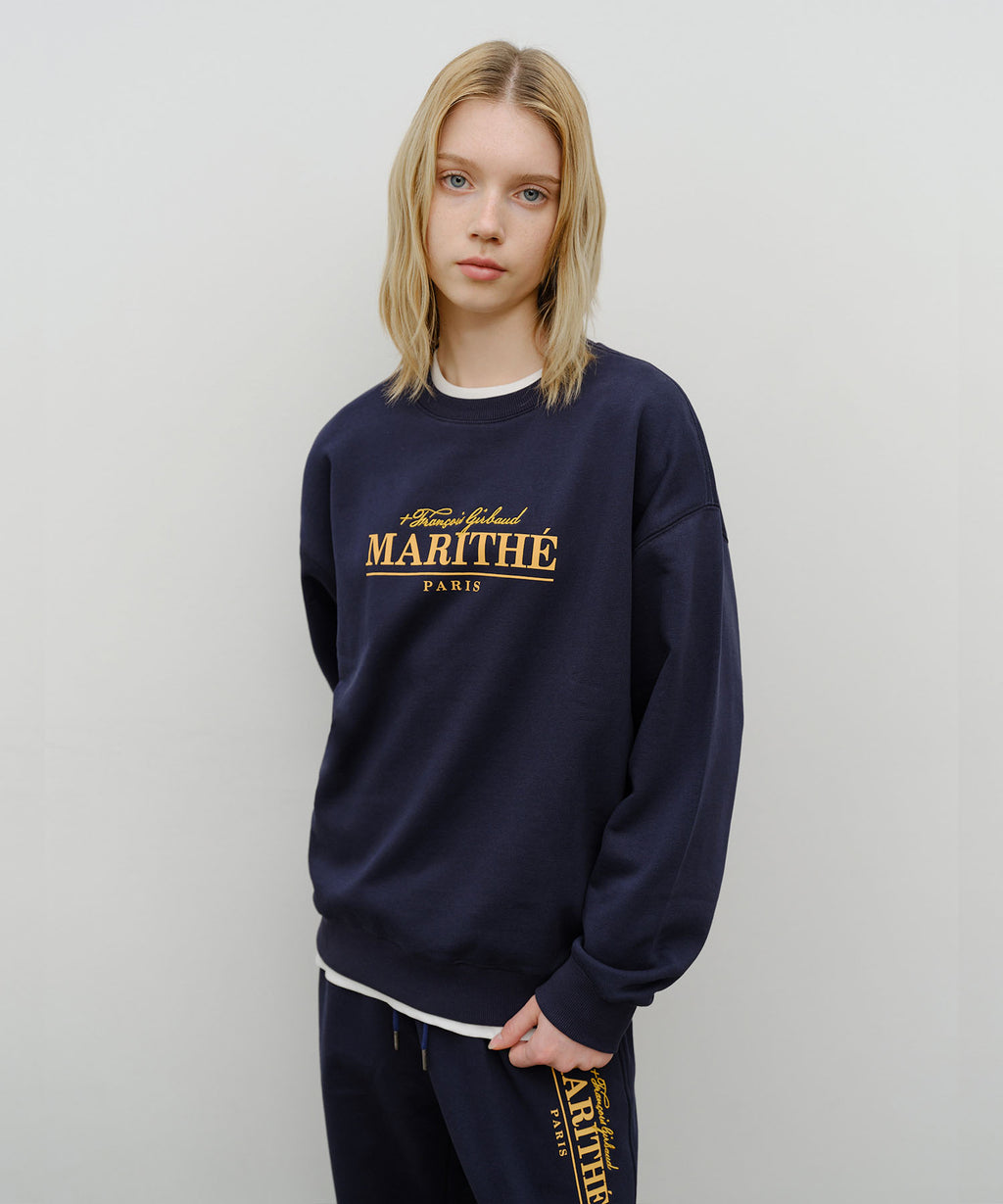Marithe & Francois Girbaud - Marithe Logo Oversized Sweatshirt (Navy) product image 1 | TRAB K-Fashion Australia