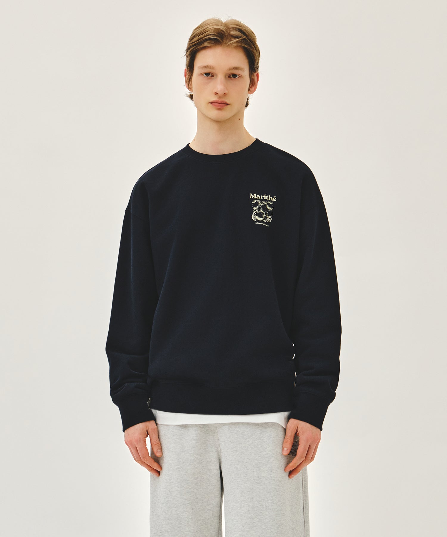 Marithe & Francois Girbaud - Lemon Graphic Oversized Sweatshirt (Navy) product image 1 | TRAB K-Fashion Australia