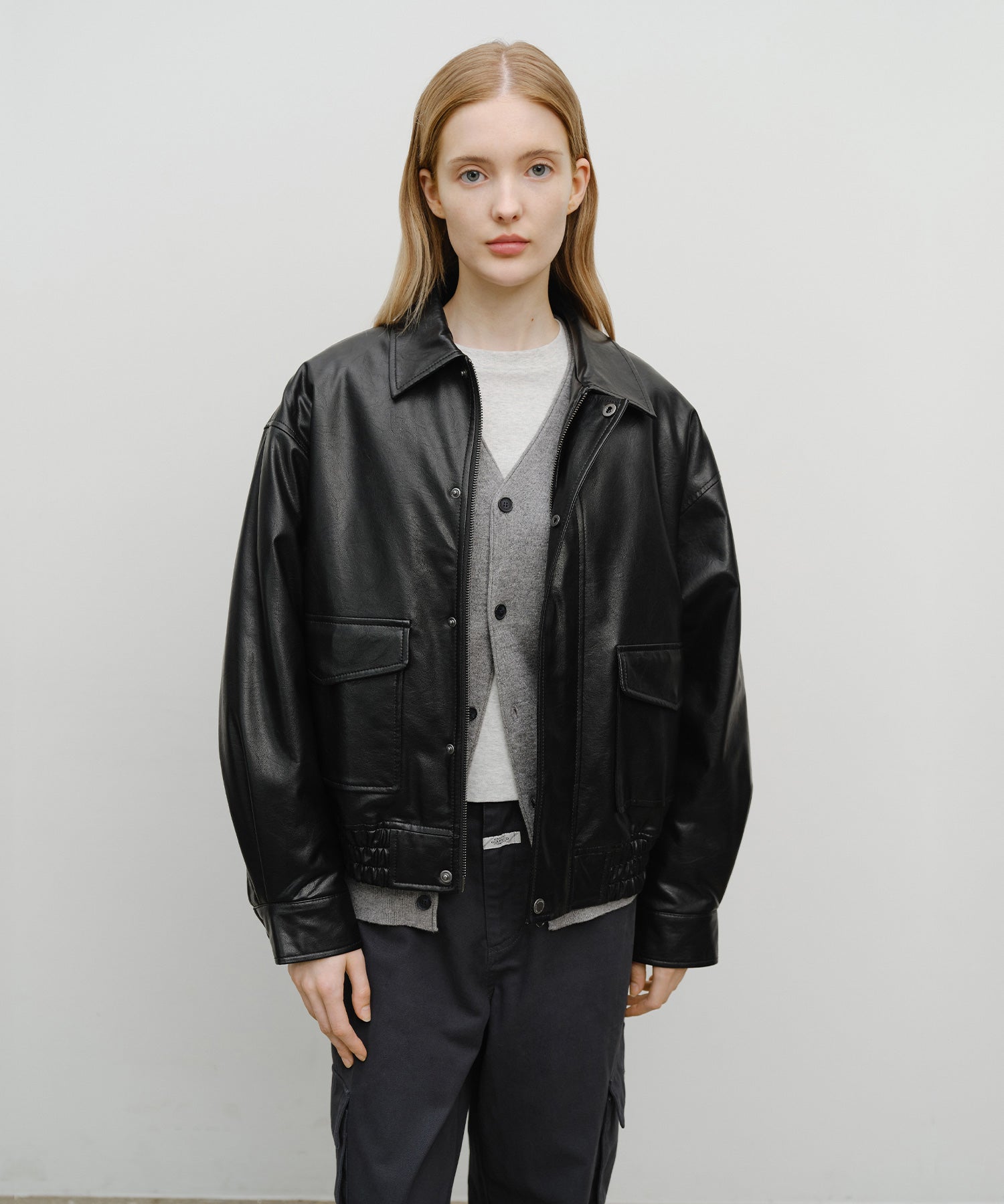 Marithe & Francois Girbaud - Faux Leather Padded Jacket (Black) product image 4 | TRAB K-Fashion Australia